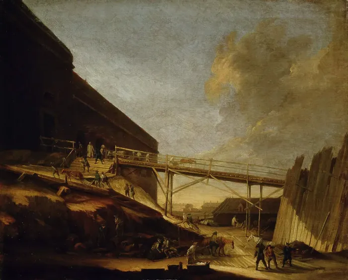 Framed Print : Construction Work in Suomenlinna, the Bastion Höpken on Susisaari, 1760-1765. Creator: Augustin Ehrensvard Framed Print : Construction Work in Suomenlinna, the Bastion Höpken on Susisaari, 1760-1765. Creator: Augustin Ehrensvard