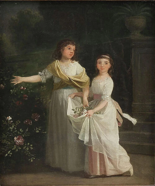 Consul General Johan Christian Pingel's daughters in a garden, 1760-1802. Creator: Jens Juel