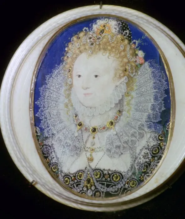 Framed Print : Contemporary miniature portrait of Elizabeth I of England. Artist: Nicholas Hilliard Framed Print : Contemporary miniature portrait of Elizabeth I of England. Artist: Nicholas Hilliard