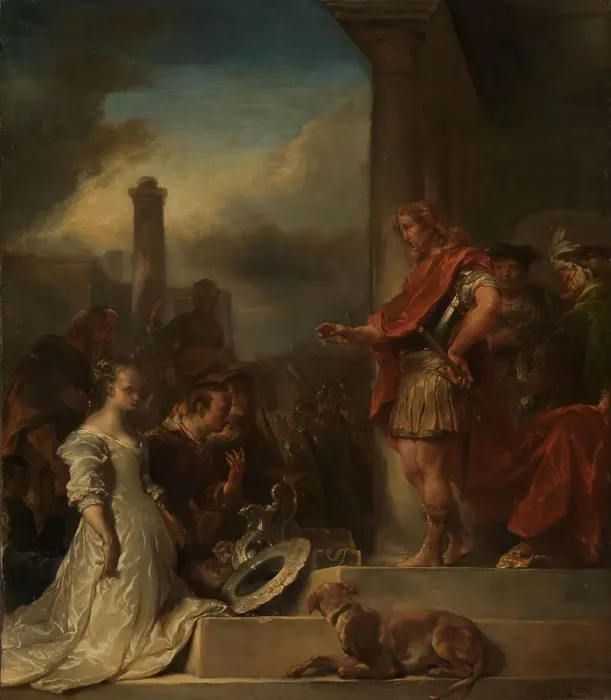 Framed Print : The continence of Scipio, 1672. Creator: Joan van Noort Framed Print : The continence of Scipio, 1672. Creator: Joan van Noort