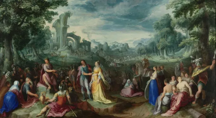 Framed Print : The Continence of Scipio Africanus, 1600. Artist: Mander, Karel van, the Elder (1548-1606) Framed Print : The Continence of Scipio Africanus, 1600. Artist: Mander, Karel van, the Elder (1548-1606)