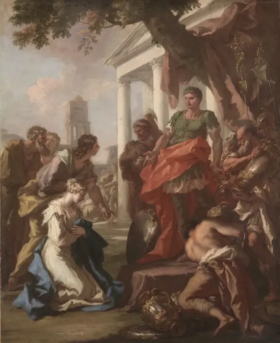 Framed Print : The Continence of Scipio, c. 1710. Creator: Giovanni Antonio Pellegrini (Italian, 1675-1741) Framed Print : The Continence of Scipio, c. 1710. Creator: Giovanni Antonio Pellegrini (Italian, 1675-1741)
