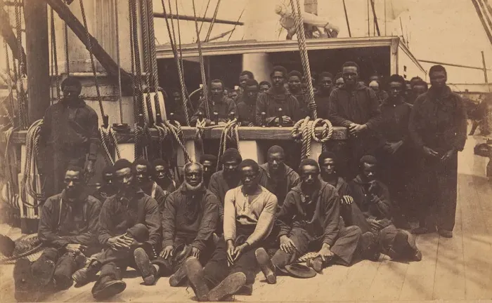 Framed Print : Contrabands Aboard U. S. Ship Vermont, Port Royal, South Carolina, 1861. Creator: Henry P Framed Print : Contrabands Aboard U. S. Ship Vermont, Port Royal, South Carolina, 1861. Creator: Henry P