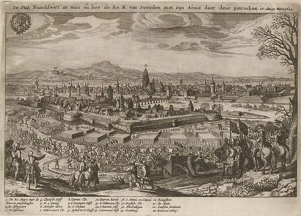 Contrafacter of Frankfurt am Main with passage of the Swedes under Gustav Adolf