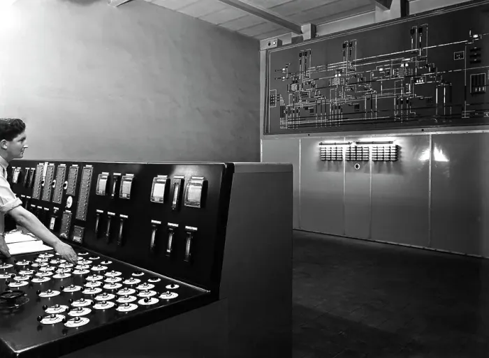 Framed Print : Control room at Manvers coal preparation plant, near Rotherham, South Yorkshire, 1956 Framed Print : Control room at Manvers coal preparation plant, near Rotherham, South Yorkshire, 1956
