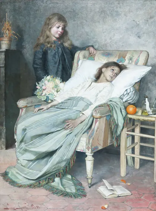 Framed Print : The convalescent, 1884. Creator: Jenny Nystrom Framed Print : The convalescent, 1884. Creator: Jenny Nystrom