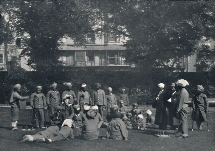 Framed Print : Convalescent Indian Soldiers Playing Quoits on the Eastern Lawns, c1915, (1939) Framed Print : Convalescent Indian Soldiers Playing Quoits on the Eastern Lawns, c1915, (1939)