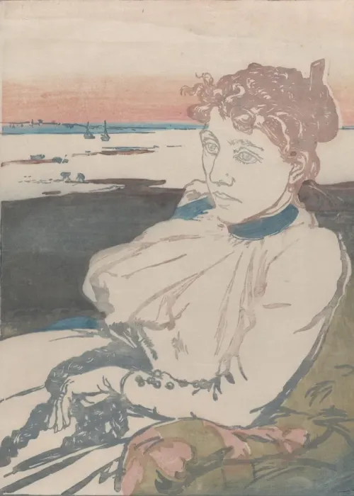 Framed Print : Convalescent, Mme Lepere, 1892. Creator: Auguste Lepere Framed Print : Convalescent, Mme Lepere, 1892. Creator: Auguste Lepere