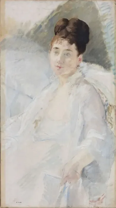 Framed Print : The Convalescent. Portrait of a Woman in White, 1877-1878 Framed Print : The Convalescent. Portrait of a Woman in White, 1877-1878