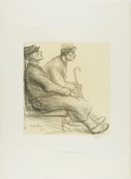 Framed Print : The Convalescents, 1915. Creator: Theophile Alexandre Steinlen Framed Print : The Convalescents, 1915. Creator: Theophile Alexandre Steinlen
