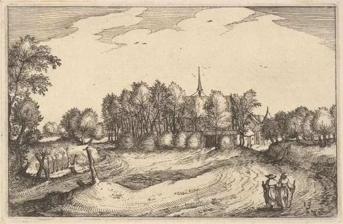 Framed Print : A Convent, plate 13 from Regiunculae et Villae Aliquot Ducatus Brabantiae, ca. 1610 Framed Print : A Convent, plate 13 from Regiunculae et Villae Aliquot Ducatus Brabantiae, ca. 1610