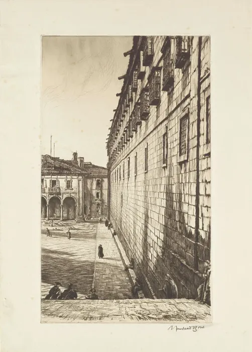 Framed Print : The Convent of San Payo, Santiago de Compostela, Spain, 1929. Creator: David Muirhead Bone Framed Print : The Convent of San Payo, Santiago de Compostela, Spain, 1929. Creator: David Muirhead Bone