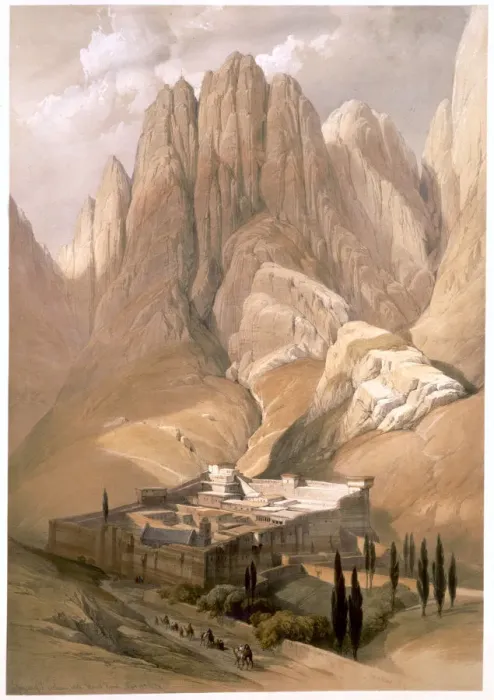 Framed Print : Convent of St Catherine with Mount Horeb, February 19th 1839 (1849) Framed Print : Convent of St Catherine with Mount Horeb, February 19th 1839 (1849)