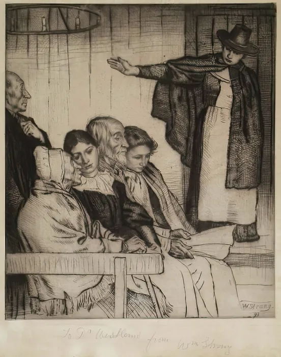 Framed Print : The Conventicle, 1893. Creator: William Strang Framed Print : The Conventicle, 1893. Creator: William Strang
