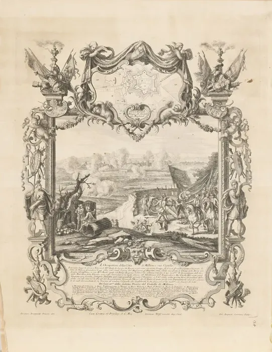 Framed Print : The Convention of Milan on March 1707. Creator: Corvinus; Johann August (1683-1738) Framed Print : The Convention of Milan on March 1707. Creator: Corvinus; Johann August (1683-1738)
