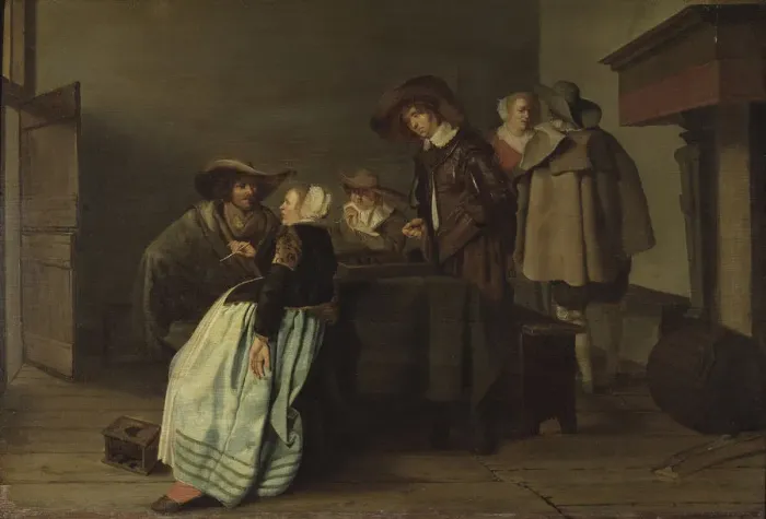 Framed Print : A Conversation, 1628 Framed Print : A Conversation, 1628