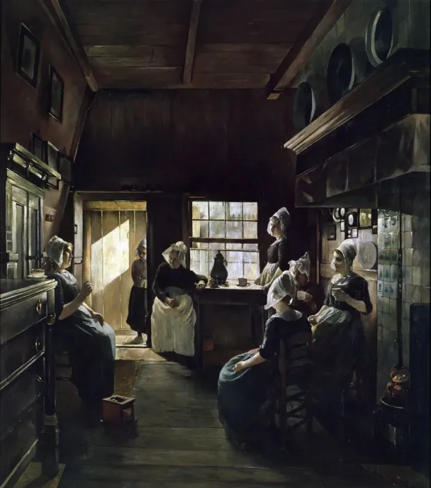 Framed Print : Conversation, 1888. Artist: Paul Weimar Framed Print : Conversation, 1888. Artist: Paul Weimar