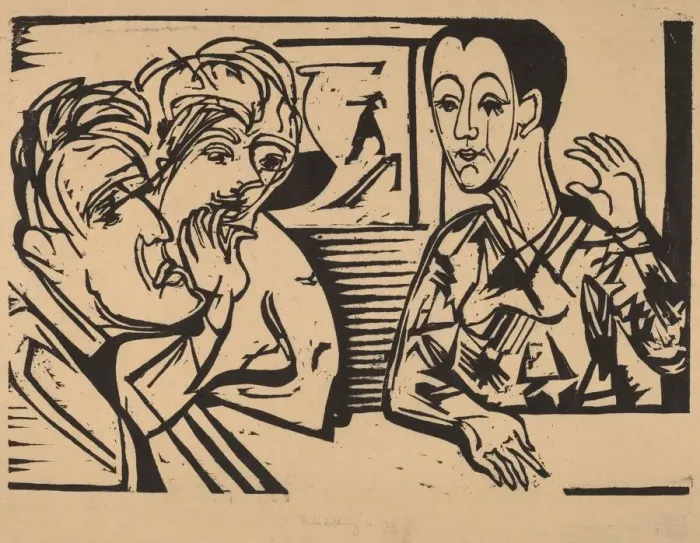 Framed Print : Conversation, 1929. Creator: Ernst Kirchner Framed Print : Conversation, 1929. Creator: Ernst Kirchner