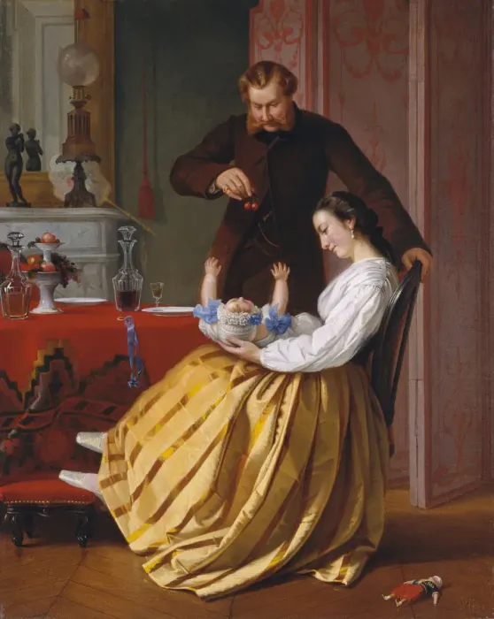 Framed Print : Conversation Piece, ca. 1851-52. Creator: Lilly Martin Spencer Framed Print : Conversation Piece, ca. 1851-52. Creator: Lilly Martin Spencer