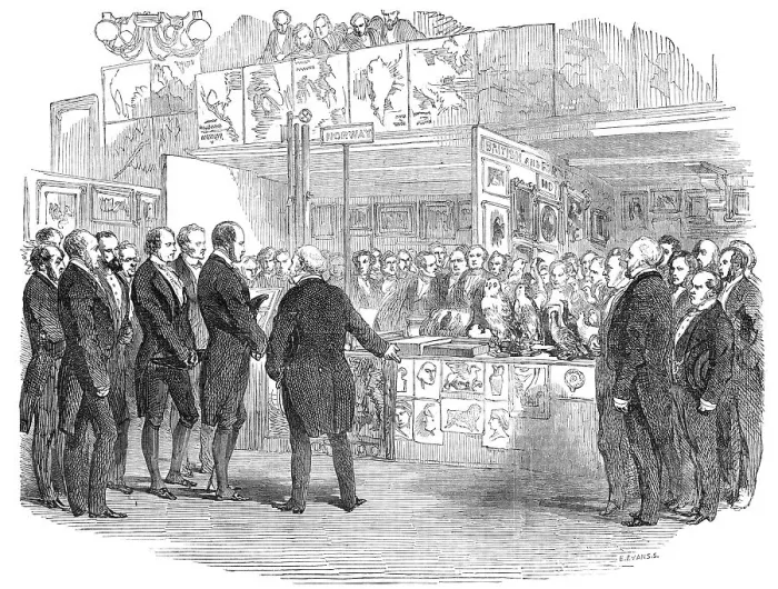 Framed Print : Conversazione of the Educational Exhibition, in St. Martin's-Hall, 1854. Creator: Edmund Evans Framed Print : Conversazione of the Educational Exhibition, in St. Martin's-Hall, 1854. Creator: Edmund Evans
