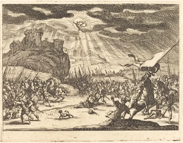 Framed Print : Conversion of Paul, 1635. Creator: Jacques Callot Framed Print : Conversion of Paul, 1635. Creator: Jacques Callot