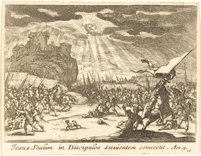 Framed Print : Conversion of Paul, 1635. Creator: Jacques Callot Framed Print : Conversion of Paul, 1635. Creator: Jacques Callot