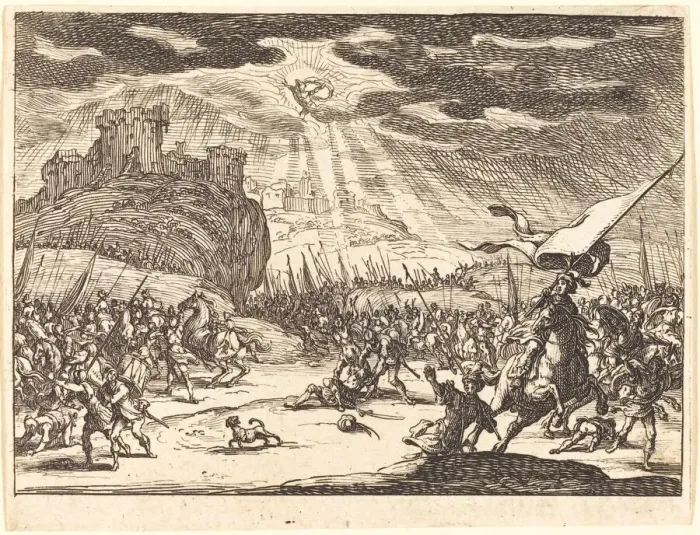 Framed Print : Conversion of Paul, 1635. Creator: Jacques Callot Framed Print : Conversion of Paul, 1635. Creator: Jacques Callot