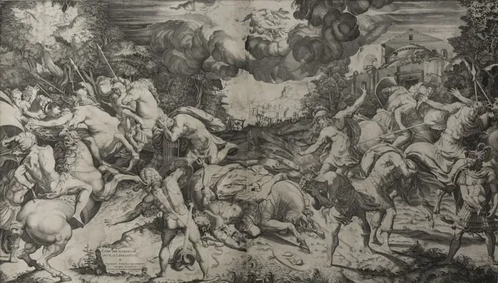 Framed Print : The Conversion of Saint Paul, 1545. Creator: Salviati (Rossi), Francesco (1510-1563) Framed Print : The Conversion of Saint Paul, 1545. Creator: Salviati (Rossi), Francesco (1510-1563)