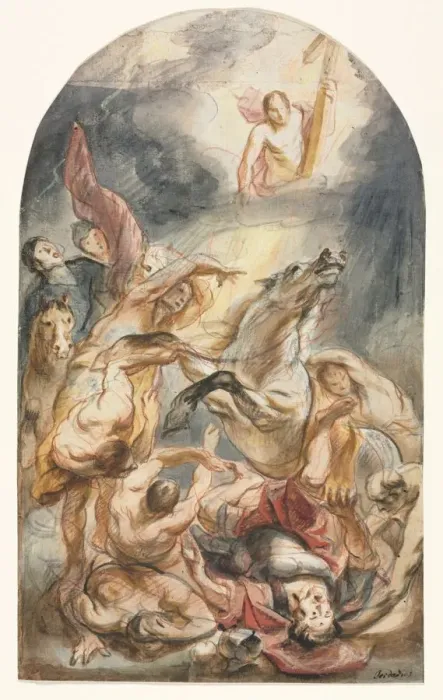 Framed Print : The Conversion of Saul with Christ and the Cross, c. 1645-1647. Creator: Jacob Jordaens (Flemish Framed Print : The Conversion of Saul with Christ and the Cross, c. 1645-1647. Creator: Jacob Jordaens (Flemish