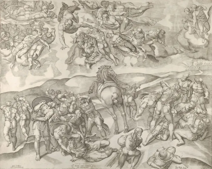 Framed Print : Conversion of Saul, from Michelangelos fresco in the Pauline Chapel at the Vatican Framed Print : Conversion of Saul, from Michelangelos fresco in the Pauline Chapel at the Vatican
