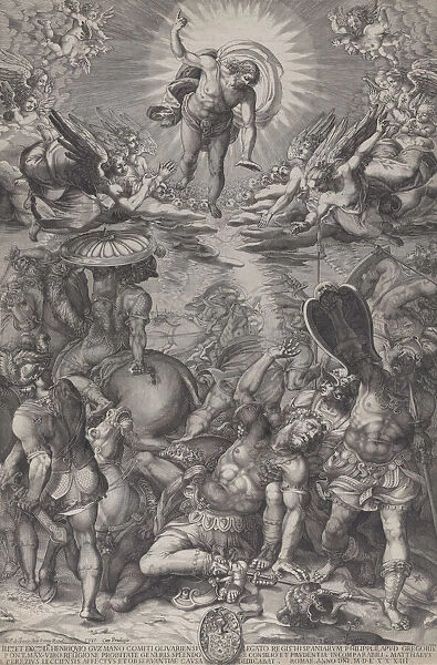 The conversion of Saul, who lies on the ground surrounded by horses