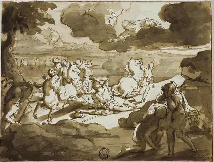 Framed Print : Conversion of St. Paul, n.d. Creator: Francesco Coghetti