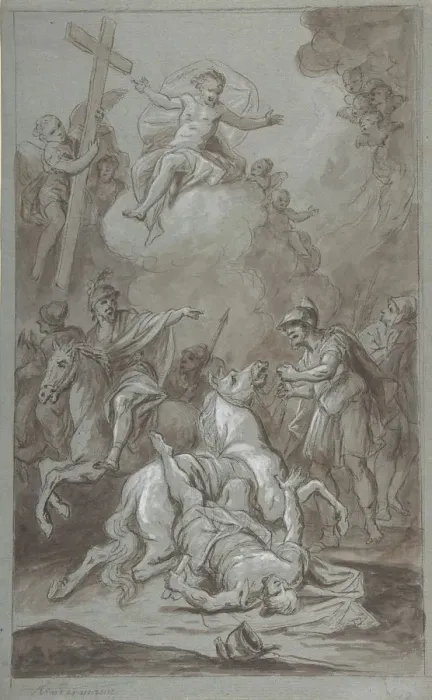 Framed Print : The Conversion of St. Paul (recto); The Execution of the Prisoner (verso) Framed Print : The Conversion of St. Paul (recto); The Execution of the Prisoner (verso)