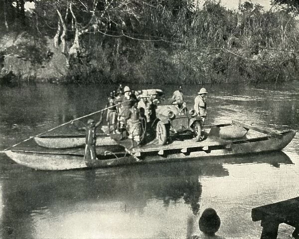 Conveying Motor Transport across the Mbaka River, German East Africa, (1919). Creator: Unknown