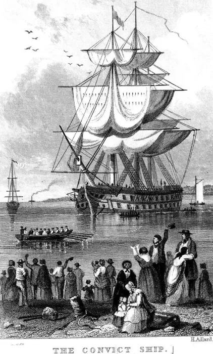 Framed Print : The Convict Ship, c1820. Artist: Henry Adlard Framed Print : The Convict Ship, c1820. Artist: Henry Adlard