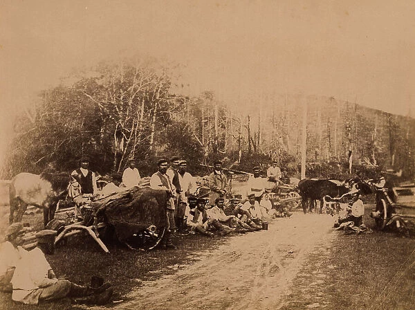 Convicts on the Berezovy Ridge. A Rest Break during the Transportation of Goods to... 1880-1899. Creator: Innokenty Ignatievich Pavlovsky