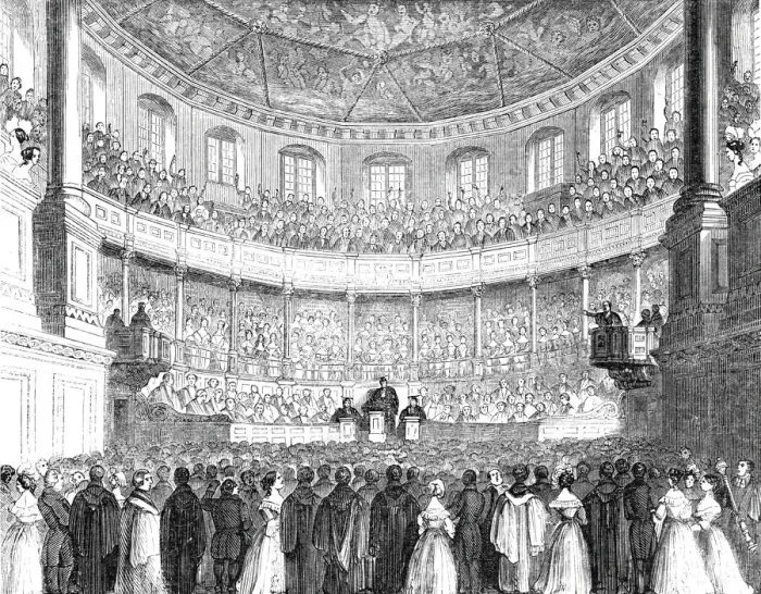 Framed Print : The Convocation in the Theatre, 1844. Creator: Unknown Framed Print : The Convocation in the Theatre, 1844. Creator: Unknown