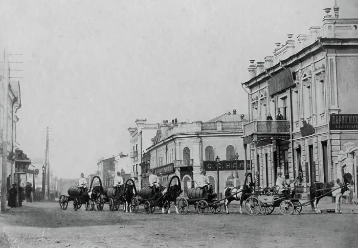 Framed Print : Convoy of the Irkutsk Voluntary Fire Society, 1894. Creator: R Prorokov Framed Print : Convoy of the Irkutsk Voluntary Fire Society, 1894. Creator: R Prorokov