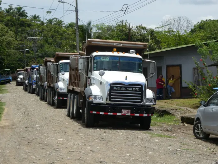 Framed Print : Convoy of Mack Trucks in Costa Rica 2018. Creator: Unknown Framed Print : Convoy of Mack Trucks in Costa Rica 2018. Creator: Unknown