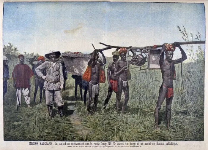 Framed Print : A Convoy on the Marchand Mission in 1898, (1899). Artist: Henri Meyer Framed Print : A Convoy on the Marchand Mission in 1898, (1899). Artist: Henri Meyer
