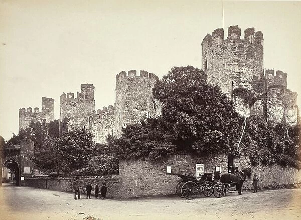 Conwy Castle, general view looking west (702), Printed 1860 circa. Creator: Francis Bedford