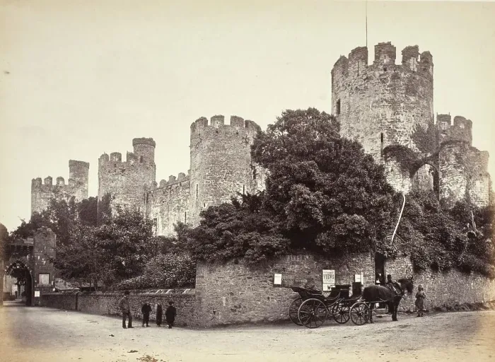 Framed Print : Conwy Castle, general view looking west (702), Printed 1860 circa. Creator: Francis Bedford Framed Print : Conwy Castle, general view looking west (702), Printed 1860 circa. Creator: Francis Bedford