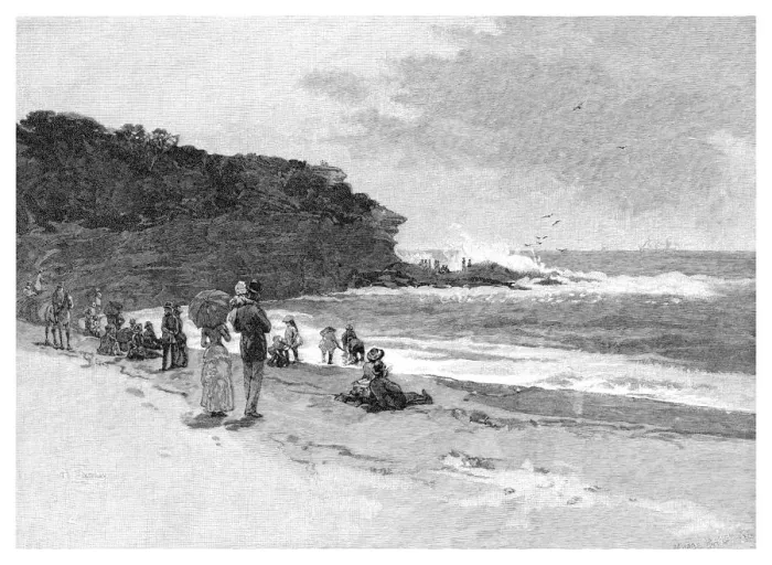 Framed Print : Coogee Beach, Sydney, New South Wales, Australia, 1886 Framed Print : Coogee Beach, Sydney, New South Wales, Australia, 1886