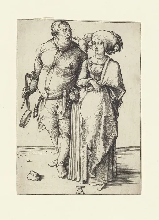 Framed Print : The cook and his wife, c.1496. Creator: Dürer, Albrecht (1471-1528) Framed Print : The cook and his wife, c.1496. Creator: Dürer, Albrecht (1471-1528)