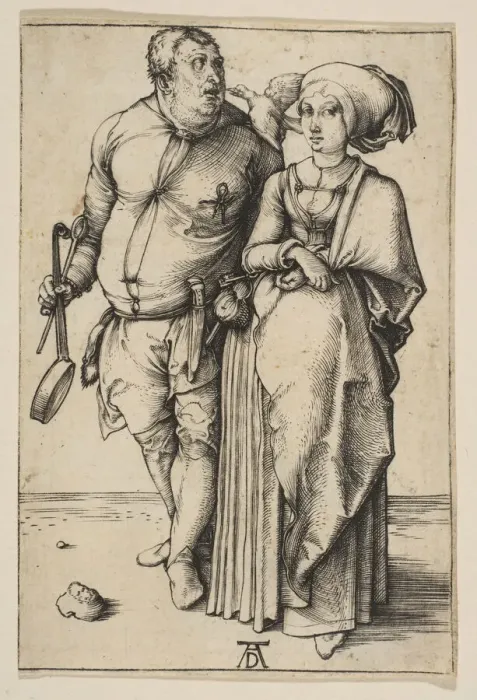 Framed Print : The Cook and His Wife, ca. 1496. Creator: Albrecht Durer Framed Print : The Cook and His Wife, ca. 1496. Creator: Albrecht Durer