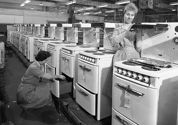 Cooker production line at the GEC factory, Swinton, South Yorkshire, 1960. Artist