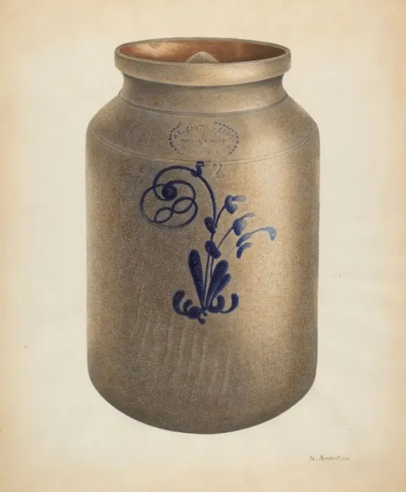 Framed Print : Cookie Jar with Cover, c. 1938. Creator: Nicholas Amantea Framed Print : Cookie Jar with Cover, c. 1938. Creator: Nicholas Amantea