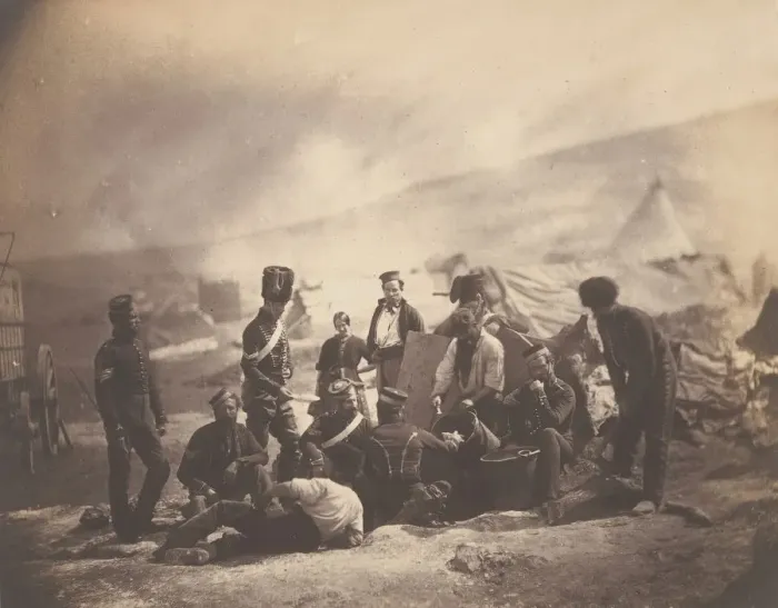 Framed Print : Cooking House of the 8th Hussars, 1855. Creator: Roger Fenton Framed Print : Cooking House of the 8th Hussars, 1855. Creator: Roger Fenton