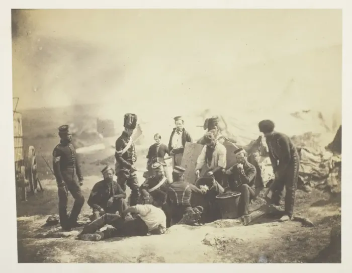 Framed Print : Cooking House of the 8th Hussars, 1855. Creator: Roger Fenton Framed Print : Cooking House of the 8th Hussars, 1855. Creator: Roger Fenton