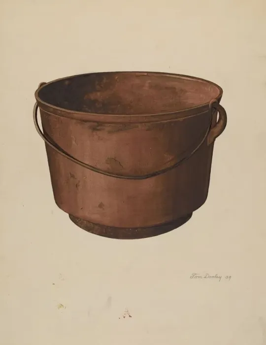 Framed Print : Cooking Kettle, 1939. Creator: Thomas Dooley Framed Print : Cooking Kettle, 1939. Creator: Thomas Dooley